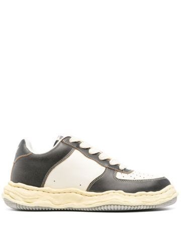 Wayne panelled leather sneakers