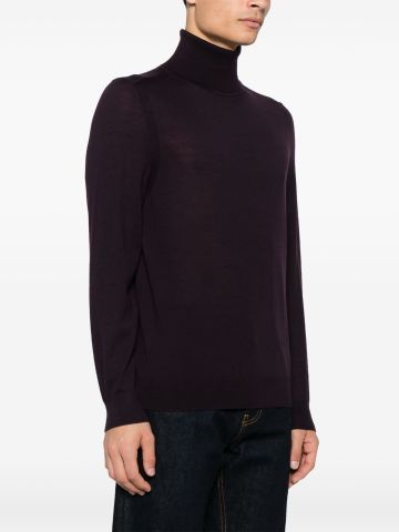 Maglione a collo alto viola