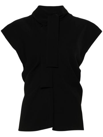 Asymmetric-hem blouse