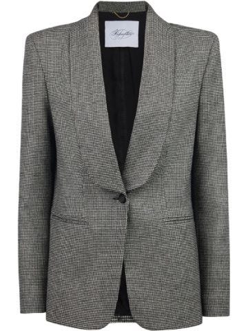 Blazer in lana pied-de-poule