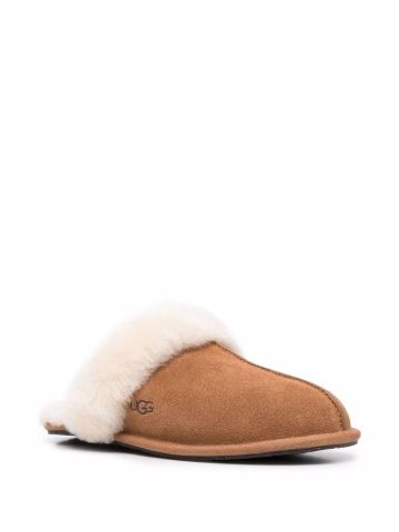 Slippers Scuffette in chestnut suede