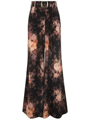 Illustration Tuck Pant in Black Rococo Floral