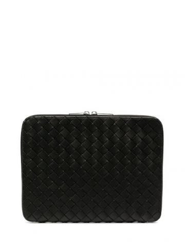 Document case in black Intrecciato Hydrology Calf leather