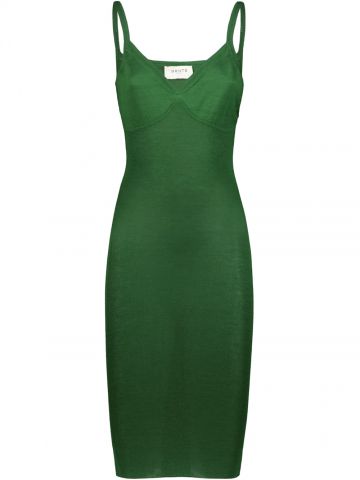 Green fitted fine knit Dress