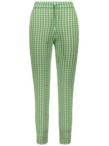 Green jersey Joggers with jacquard planes pattern