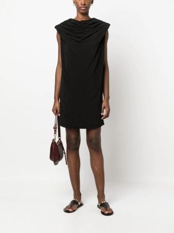 Black short dress with ruffles