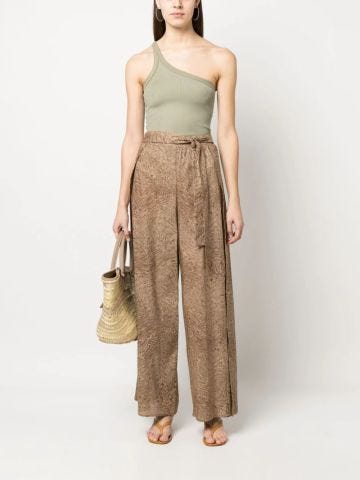 Brown wide-leg trousers