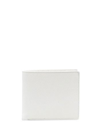 Portafoglio bianco bi-fold con 4 punti di cucitura