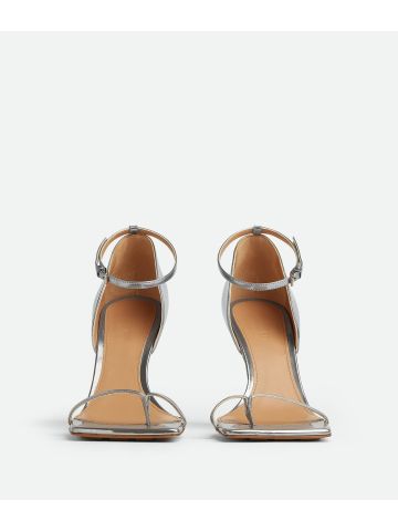 Silver laminated Stretch sandals