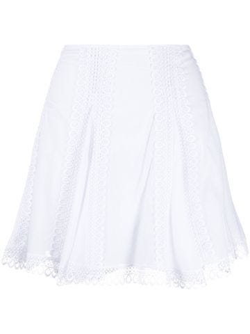 White Gela flared miniskirt