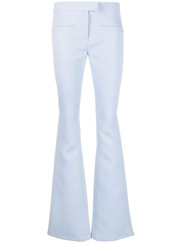 Light blue mid-rise flared pants