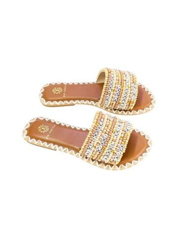Multicoloured resort bead slippers