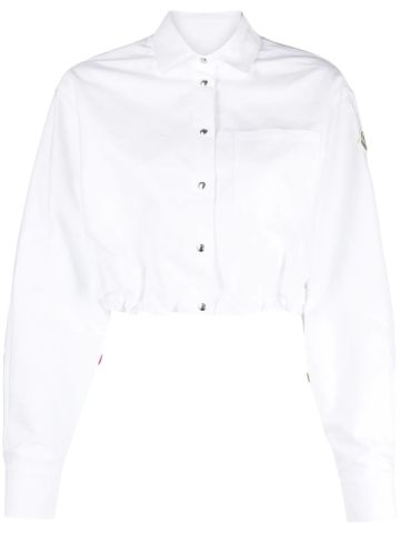 Camicia bianca crop con bottoni