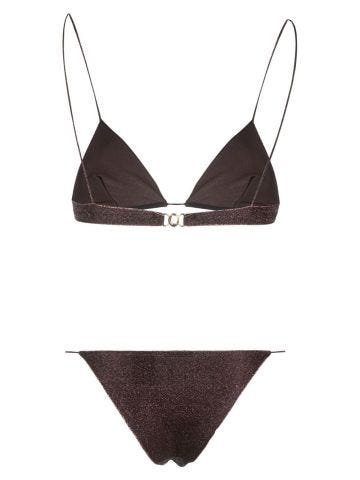 Brown lurex bikini set