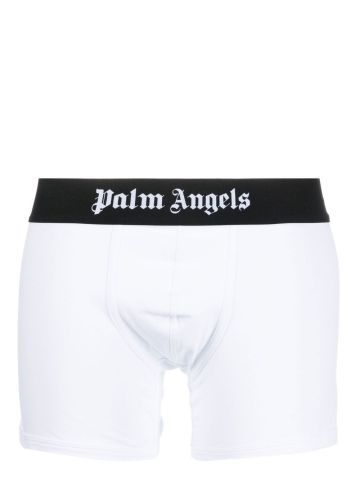 White boxer shorts with logo band
