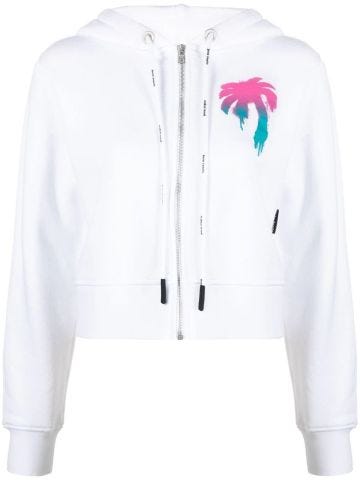 White zip and hoodie with graphic print