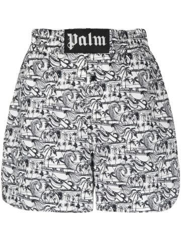 Shorts boxer con stampa all over
