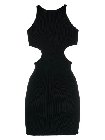 Mini abito nero da spiaggia con dettaglio cut-out