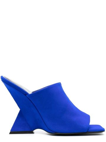 Blue Cheope mules with sculpted heel