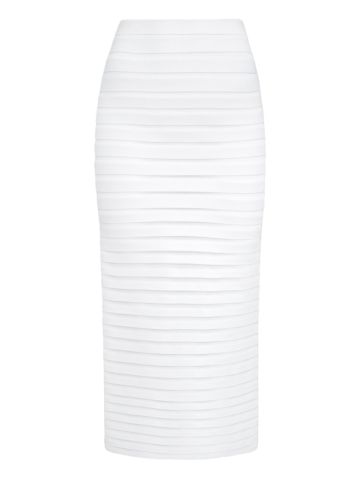 Pencil skirt with overlapping bands
