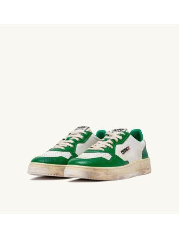 Medalist low super vintage white and green leather sneakers