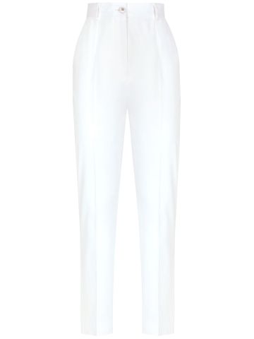 Pantaloni bianchi a vita alta