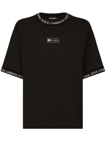 Short sleeve cotton allover logo T-shirt