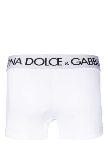 White boxer shorts with logo