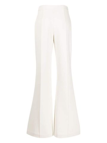 Pressed-crease cady flared trousers