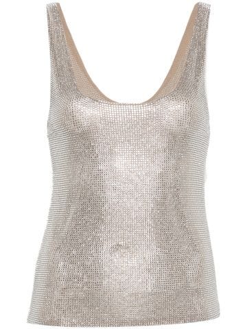 Tank top with crystal decoration