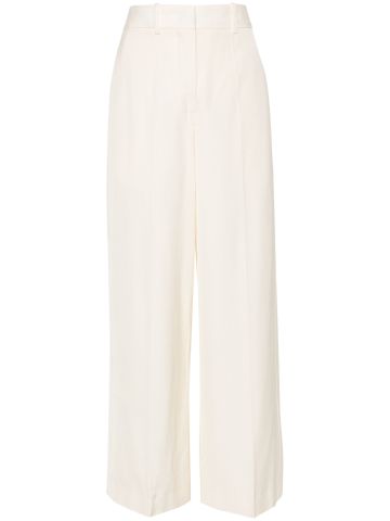Straight pants with pleats