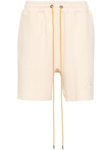 Logo-embroidered piqué shorts