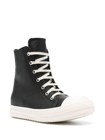 Lido leather hi-top black sneakers