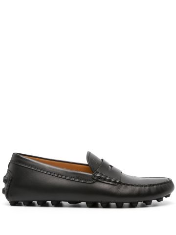 Penny-slot leather loafers