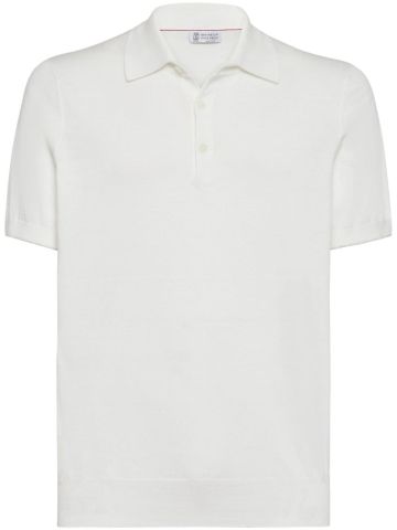 Plain button polo shirt