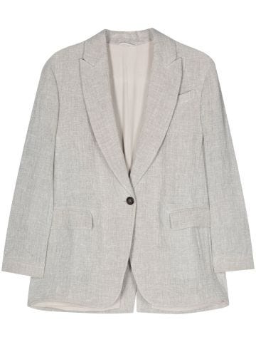 Intertwined linen-blend blazer