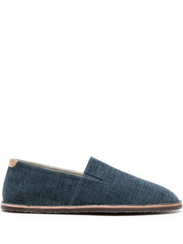 Slip-on twill loafers