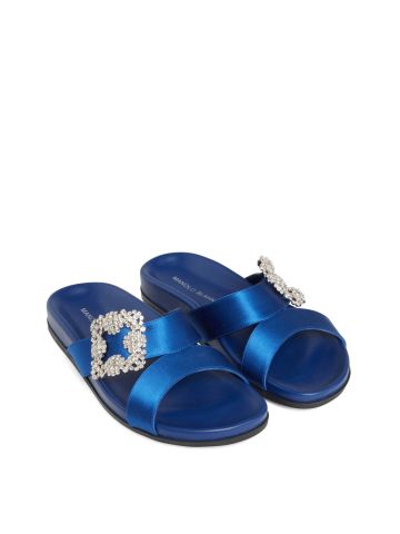 Blue satin Chilanghi sandals