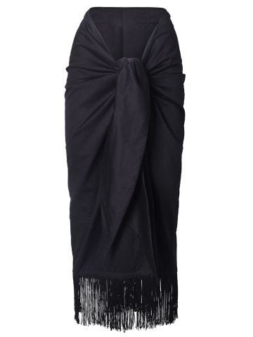 Knotted sarong with fringes