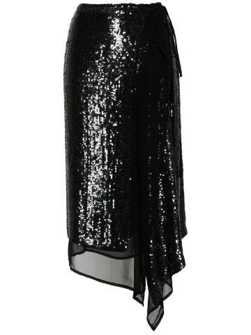 Black sequined skirt