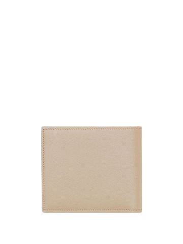 Portafoglio bi-fold beige