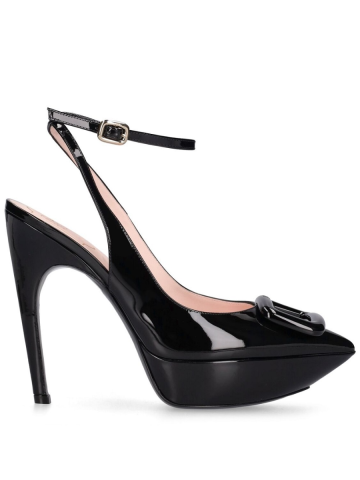 Choc pumps in 125mm black patent leather